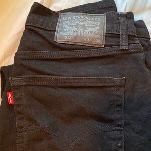 Levi 512 Black Jeans, 33 x 32